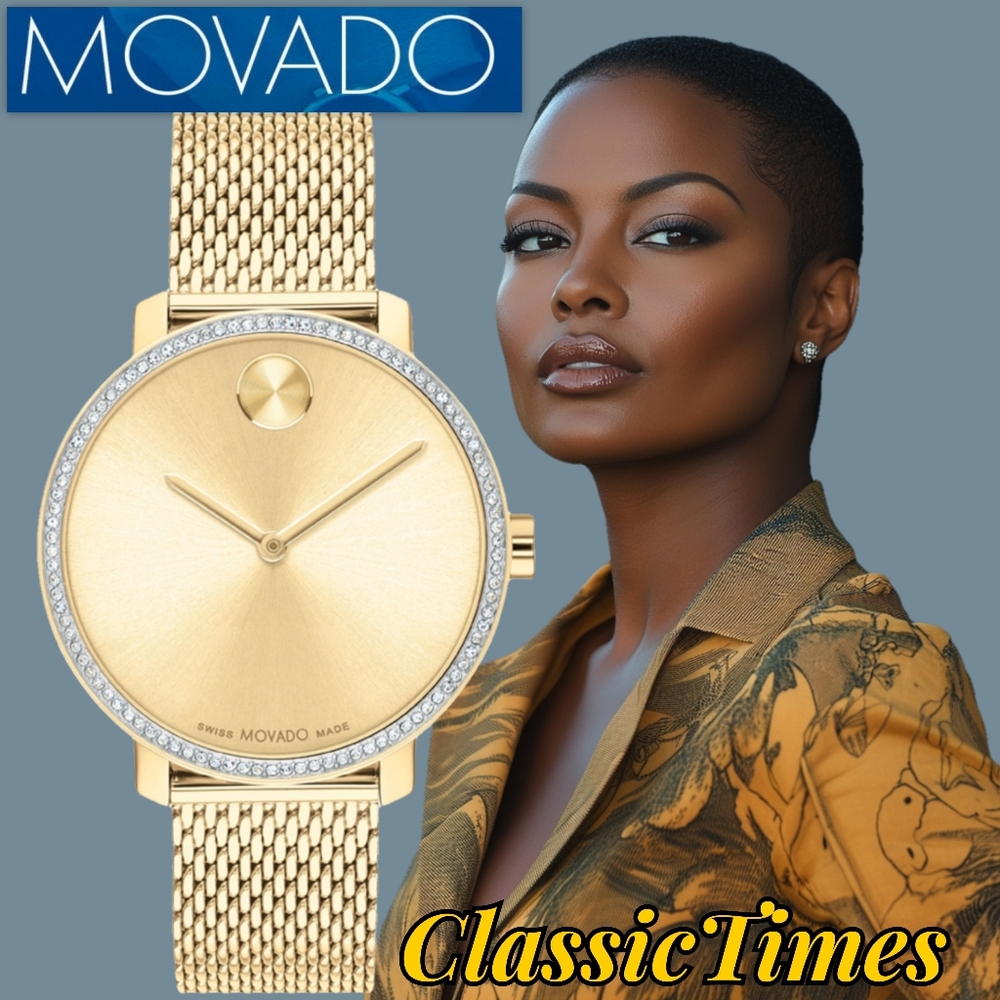 ***BRAND NEW*** Movado Bold Shimmer Ladies Yellow Gold Watch